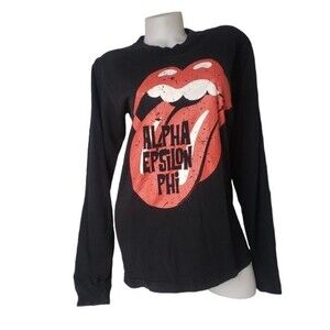 AMERICAN APPAREL ROLLING STONES BLACK LONG SLEEVE T SHIRT SIZE MEDIUM